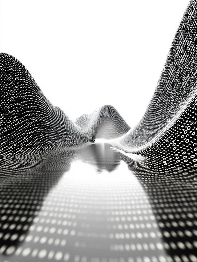 Futuristic Landscape: Binary Code Horizon