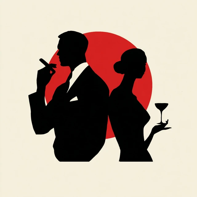 Elegant Silhouette Logo Cigar Wine