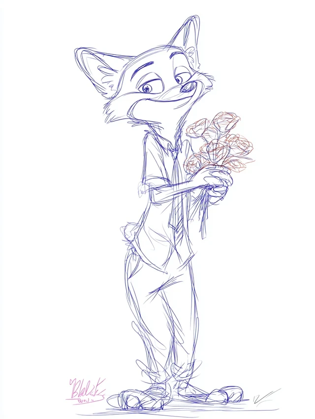 Zootopia Judy Hopps Sketch by Bill Waterson