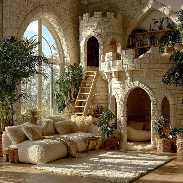 Dreamy Cat Castle in Living Room Design Ideas