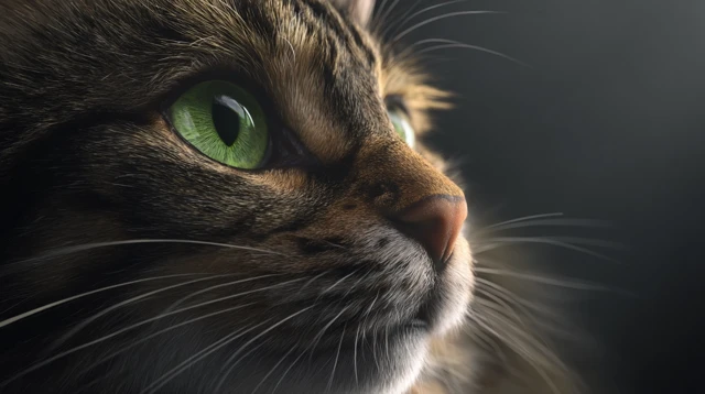 Cat Portrait Green Eyes Ultra Realistic