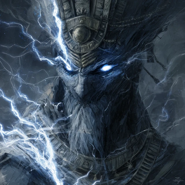 Osirein Egyptian God of Chaos and Storm Portrait