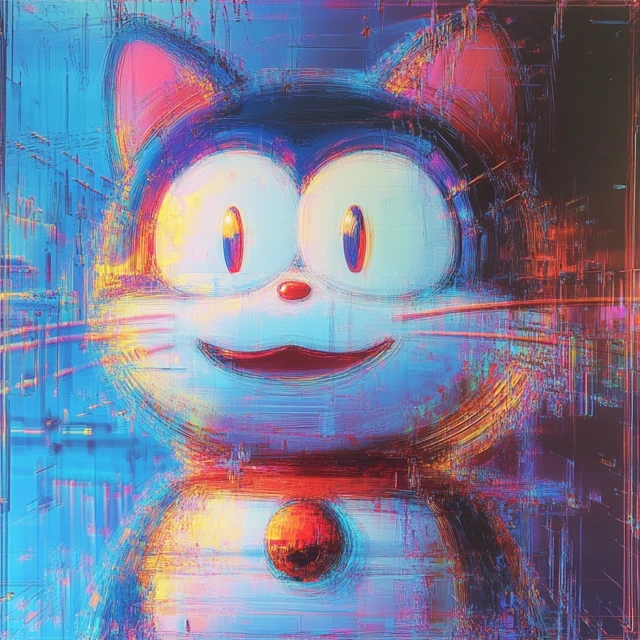 Psycho Blue Doraemon Art Print