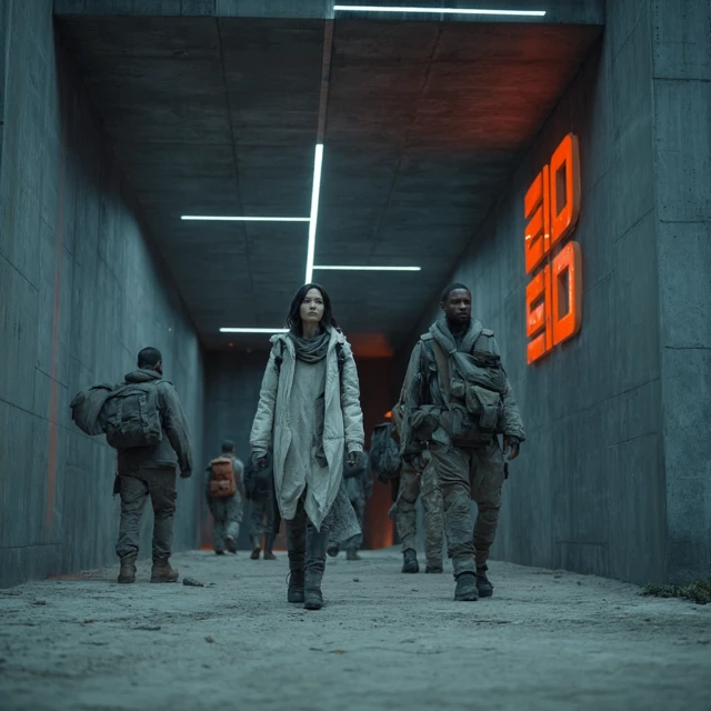 Futuristic Penal Colony Arrival Scene