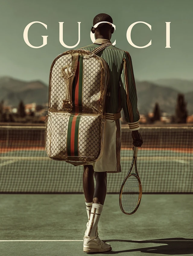 Gucci Tennis Advertisement 70s Sportswear Supermodel