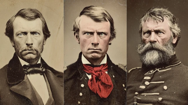 1870s US Cavalry Officers Custer Reno and Benteen