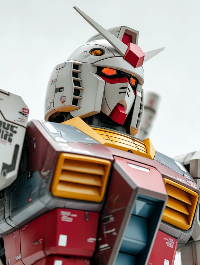 Gundam Model CloseUp High Resolution Futuristic Design