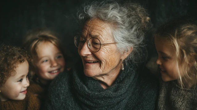 Grandmother and Grandkids Family Bonding