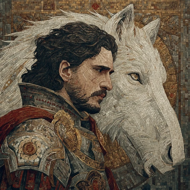 Jon Snow Mosaic Art Game of Thrones