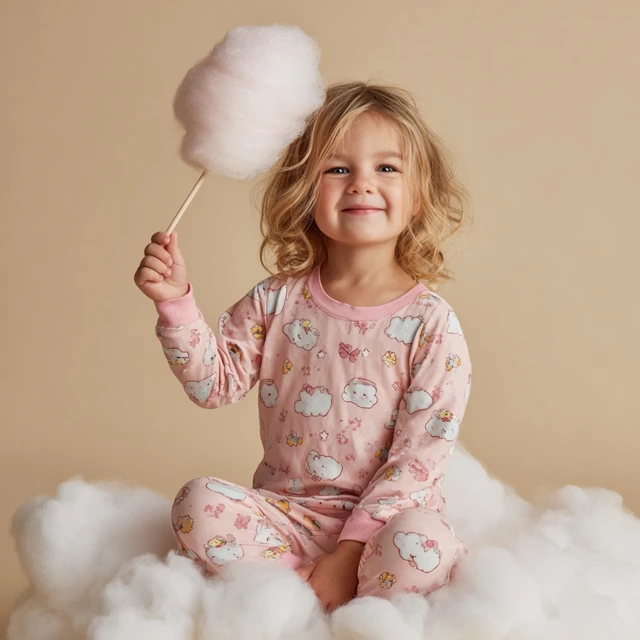 Cute Girl with Cotton Candy on Cloud Photography