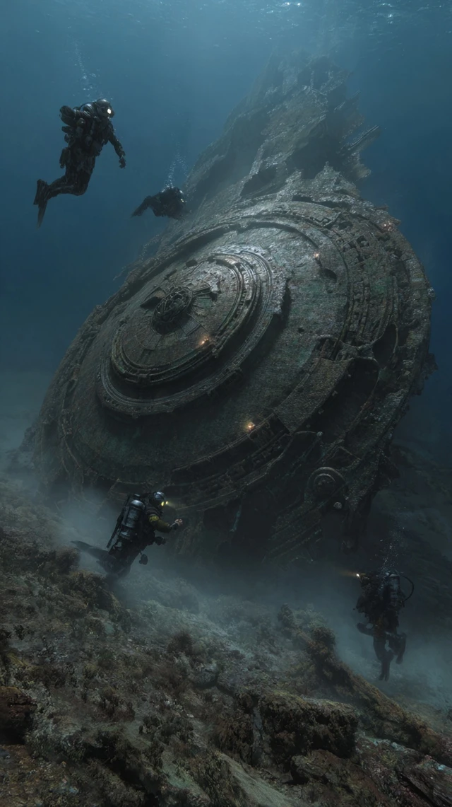 Divers Find Ancient Machine Underwater Photo Realism