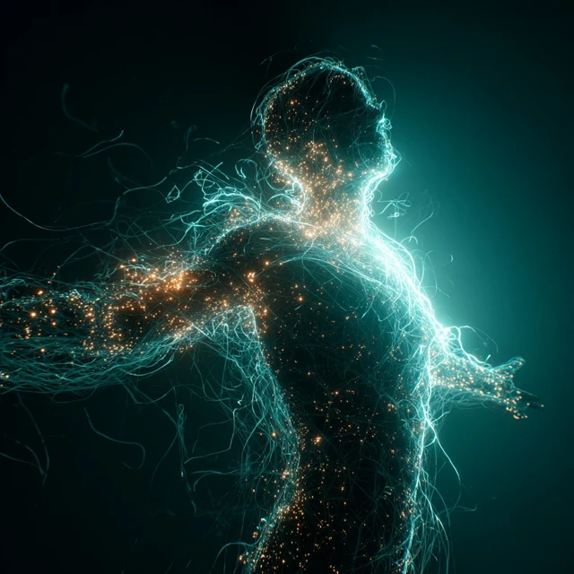Energy Being Glowing Human Form