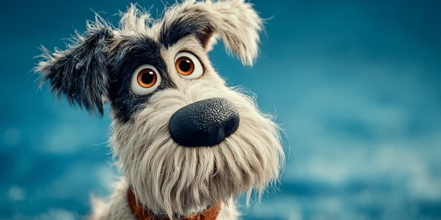 Cute Pixar Style Dog Portrait