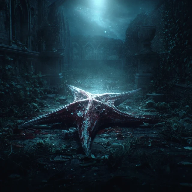 Fallen Star Glowing In Ruined Landscape