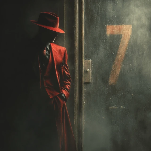 Red Hatman Mystery At Door 7 Ultra Realistic Photo