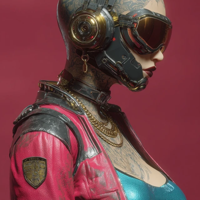 Cyberpunk VRChat Avatar Woman in 3D 4k