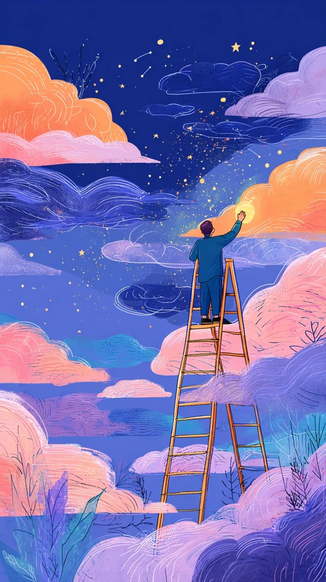 Reaching for the Stars Dream Illustration