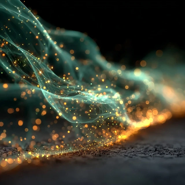 3D Abstract Energy Wave with Particle Glow