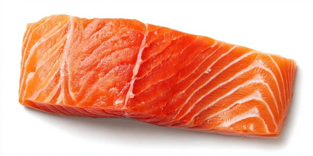 Fresh Salmon Loin Slice Isolated on White Background