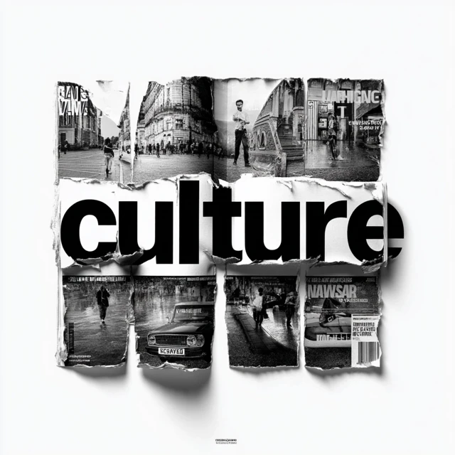 Culture Word Art Magazine Tear Bold Typography Design