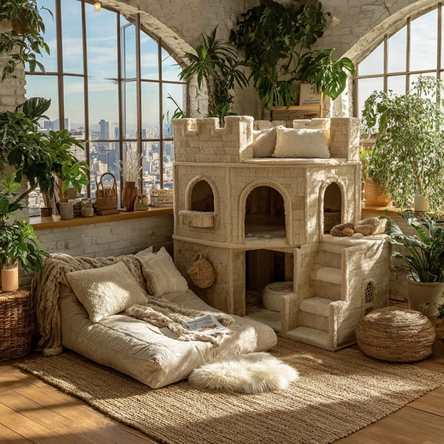 Dreamy Cat Castle in Living Room Design Ideas
