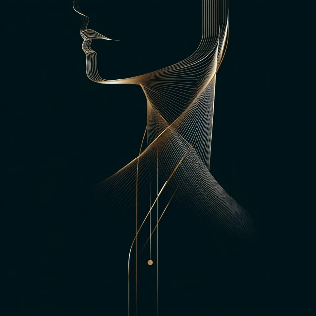 Minimalist Vector Art of a Neck with Metal Shine