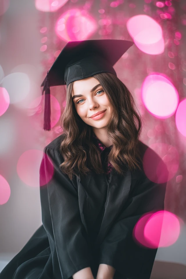 Graduation Portrait of Young Woman with Bokeh