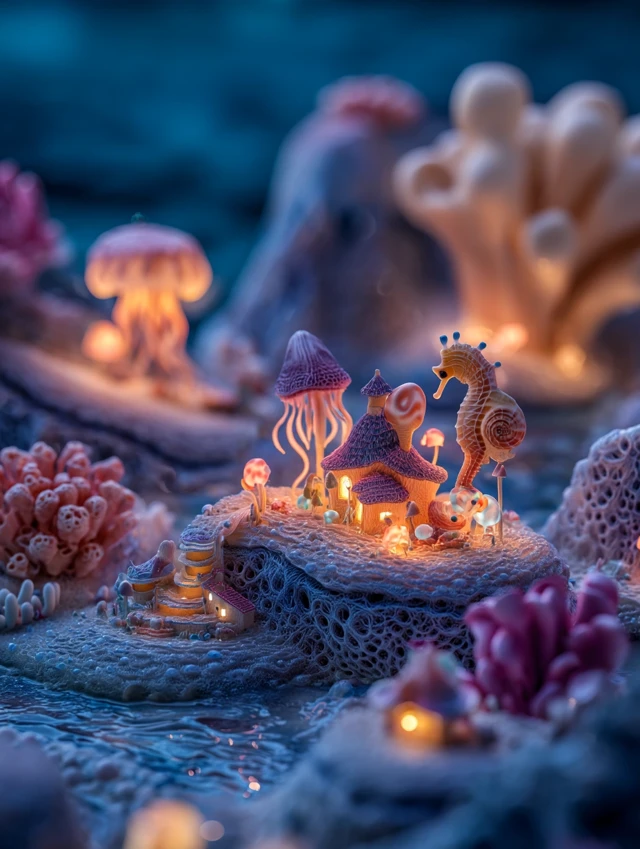 Underwater Miniature Kingdom Fantasy Marine Life