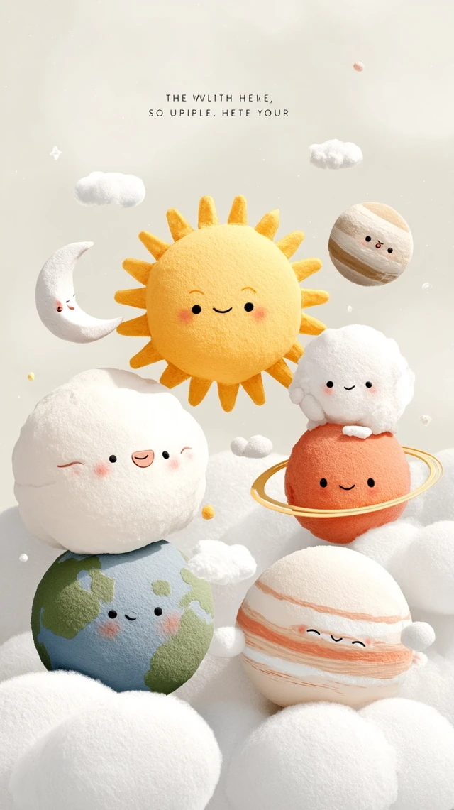 Cute Planets Illustration for Mobile - Positive Art