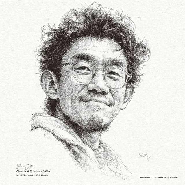 Chow Jacky Chun Kit Portrait Illustration Black and White