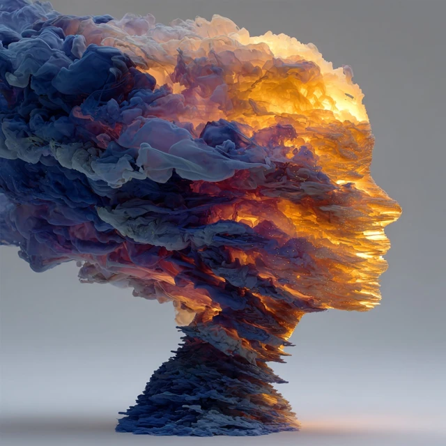 Abstract Smoke Humanoid Figure Illustration