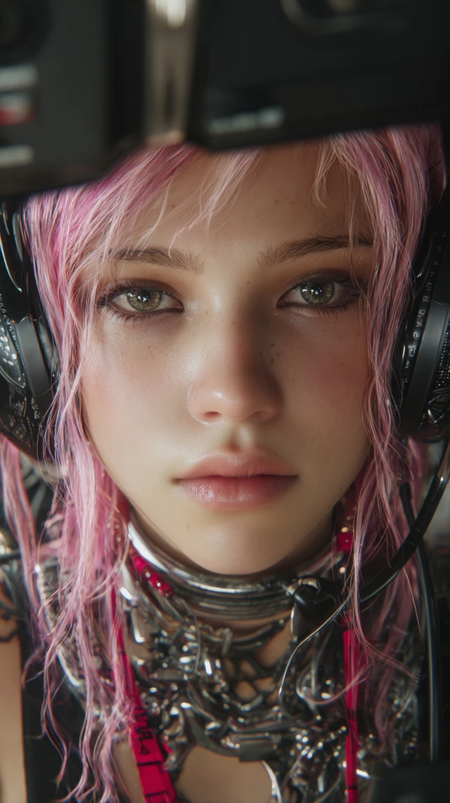 Cyberpunk Singer In Futuristic Studio Photorealistic 8K
