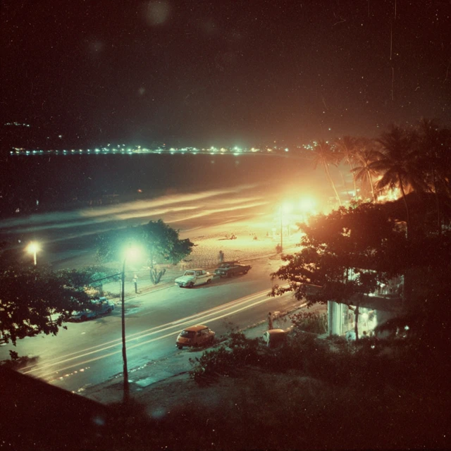Vintage Brazilian Beach Night Photo 1970s