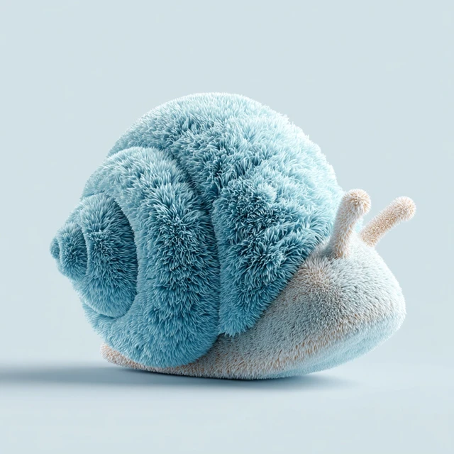 Fluffy Plush Conch Shell Illustration 3D Render