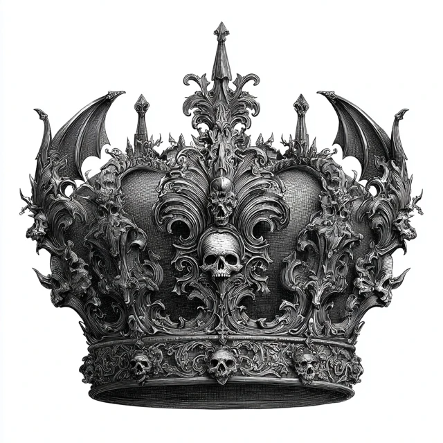 Gothic Crown Tattoo Illustration Dark Baroque Design
