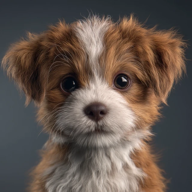 Photorealistic Cute Baby Dog Puppy Portrait