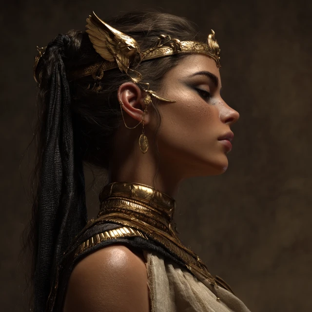 Egyptian Goddess Portrait Hyperrealistic Digital Art