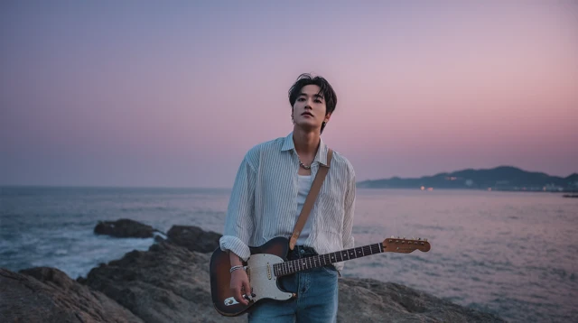 Korean Musician Album Cover Photo Seaside Cliff