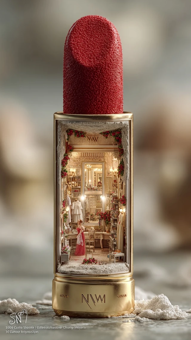 Macro Lipstick Scene Miniature Vanity Interior