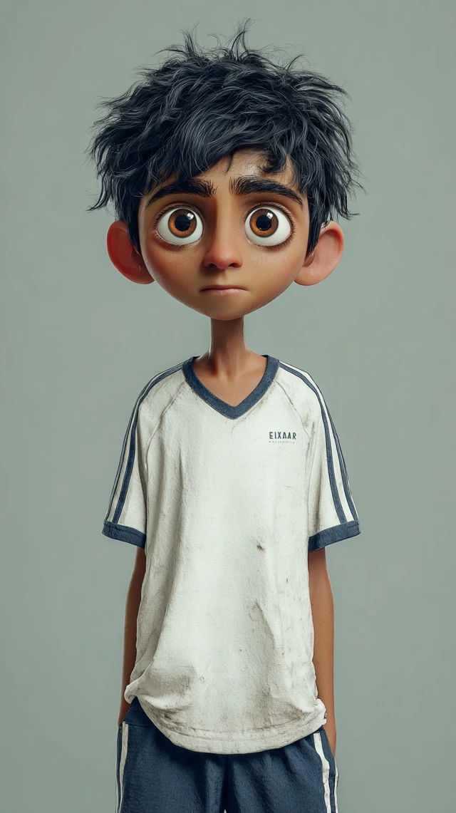 Pixar Style Indian Boy in School Uniform
