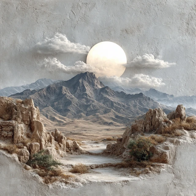 Wabi Sabi Mountain Wall Art Minimalist Decor