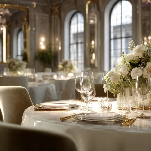 Luxurious Restaurant Interior Fine Dining Elegant Setting