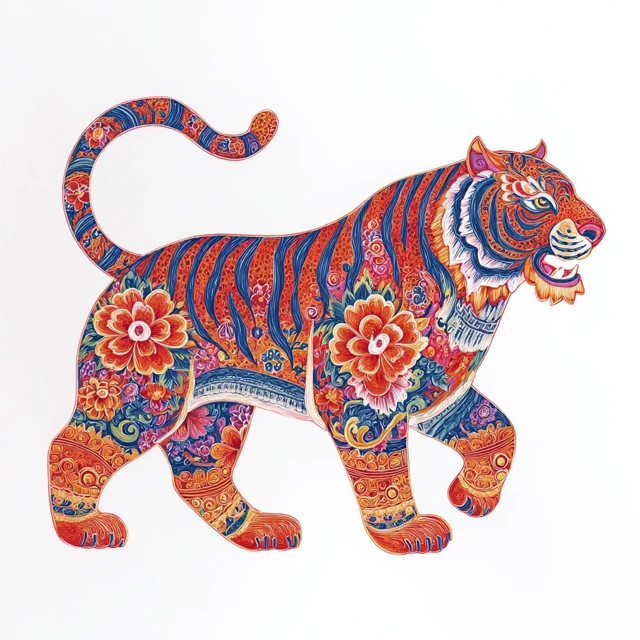 Year of the Tiger Felt Tip Pen Drawing