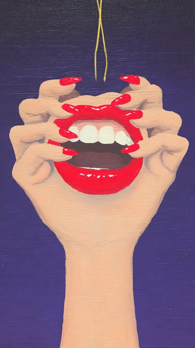 Red Lips and Nails Modern Painting