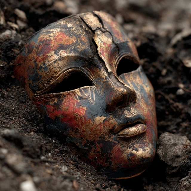 Masquerade Mask in Ashes or Melting
