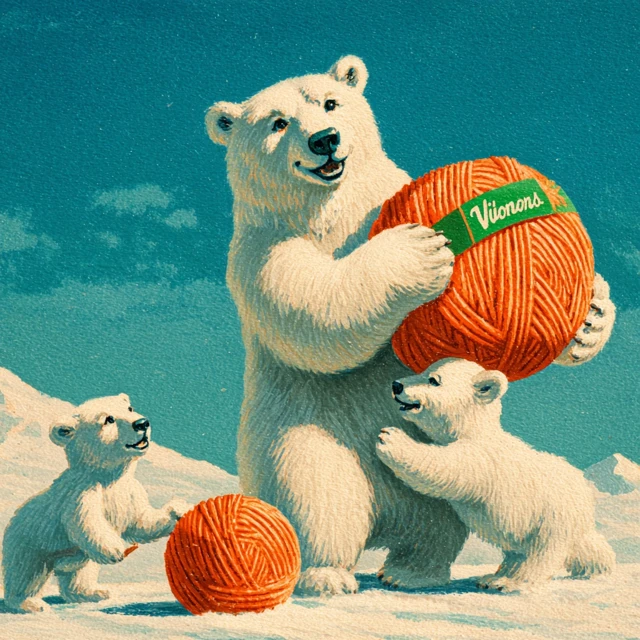 Vintage Polar Bear Yarn Advertisement