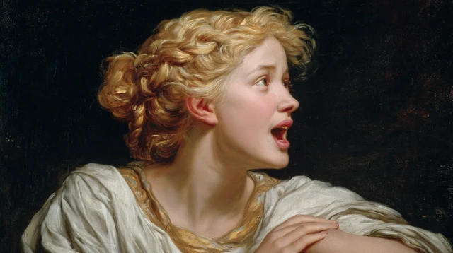 Blonde Woman Singing Oil Painting by Rubens