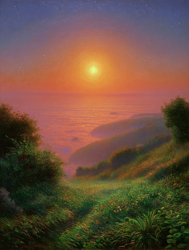 Sunrise Impressionist Oil Painting Landscape