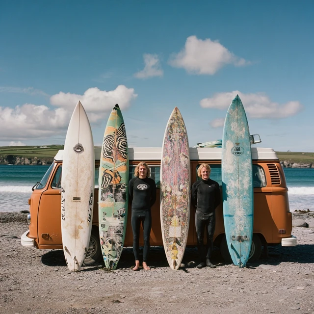 Surfers with Van Beach Ready