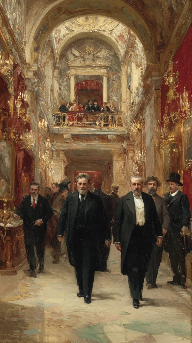 Lavish Spanish Palace Hallway 19th Century